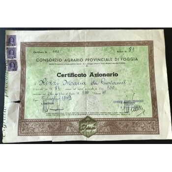 CONSORZIO AGRARIO PROVINCIALE DI FOGGIA - AZIONI VARIABILI - FOGGIA 1952