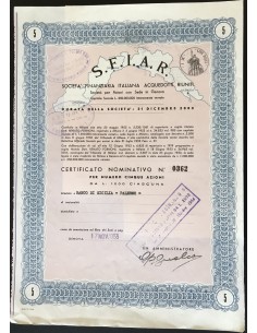 S.F.I.A.R. - 5 AZIONI DA 1000 LIRE - GENOVA 1953
