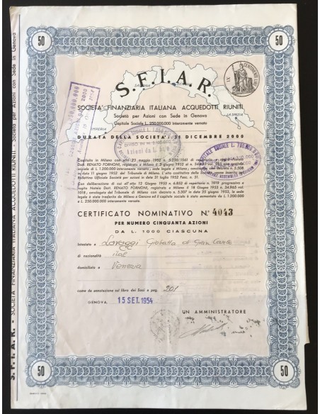 copy of ACQUEDOTTO DI CESANO E BINZAGO - 10 AZIONI - CESANO M. 1927