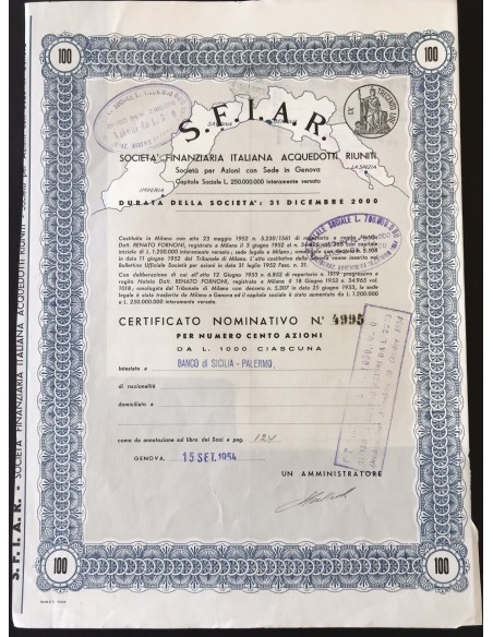 copy of ACQUEDOTTO DI CESANO E BINZAGO - 10 AZIONI - CESANO M. 1927