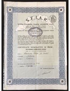 S.F.I.A.R. - 500 AZIONI DA 1000 LIRE - GENOVA 1955