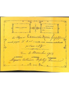 SOC. OPERAIA FEMMINILE DI CAVOUR - QUOTA DI LIRE 5 - 1911