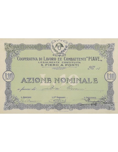 COOP. DI LAVORO EX COMBATTENTI PIAVE S.PIERO A PONTI - 1 AZIONE