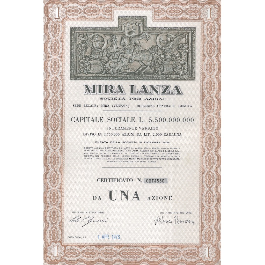 MIRA LANZA - 1 AZIONE GENOVA 1976