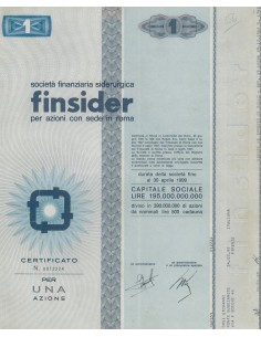 FINSIDER - CAP. SOC. 195.000.000.000 - 1 AZIONE ROMA 1968