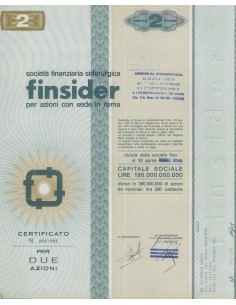 FINSIDER - CAP. SOC. 195.000.000.000 - 2 AZIONI ROMA 1981