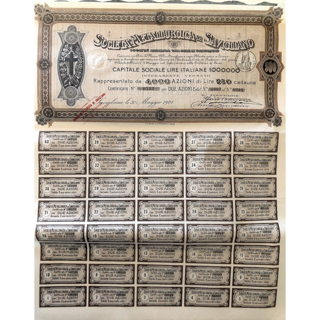 1901 - METALLURGICA DI SAVIGLIANO