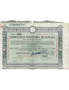 COMPAGNIA FONDIARIA REGIONALE UNA AZIONE MILANO 1929