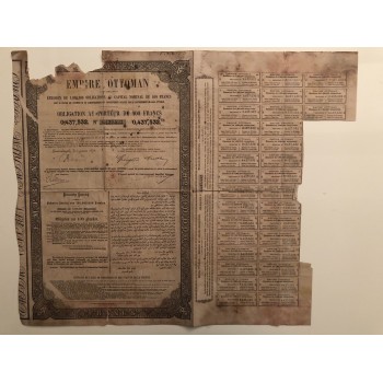 EMPIRE OTTOMAN OBLIGATIONS AU PORTEUR DE 400 FRANCS - CONSTANTINOPLE - 1870