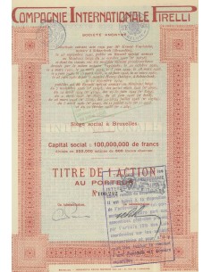 COMPAGNIE INTERNATIONALE PIRELLI - 1 AZIONE BRUXELLES 1934