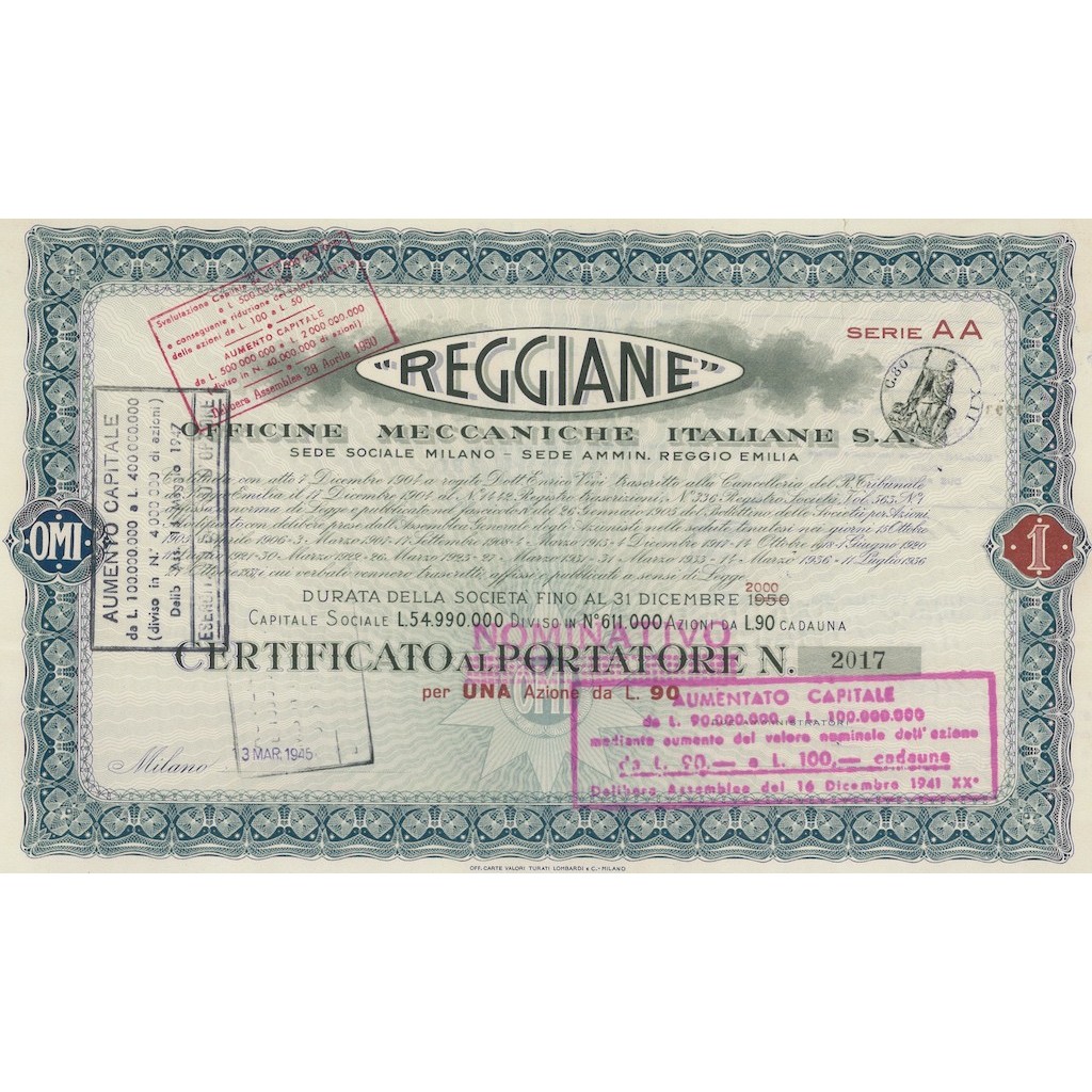 REGGIANE - 1 AZIONE MILANO 1945