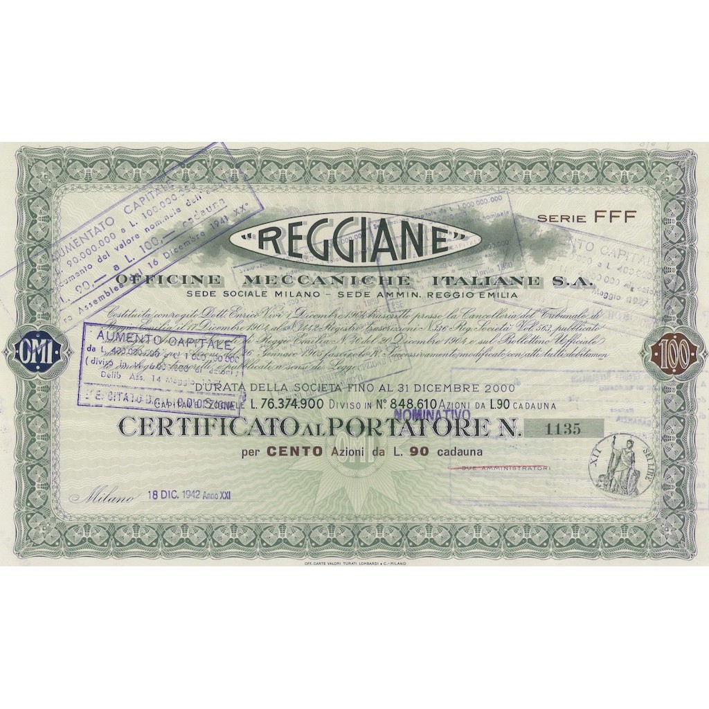 REGGIANE - 100 AZIONI MILANO 1945