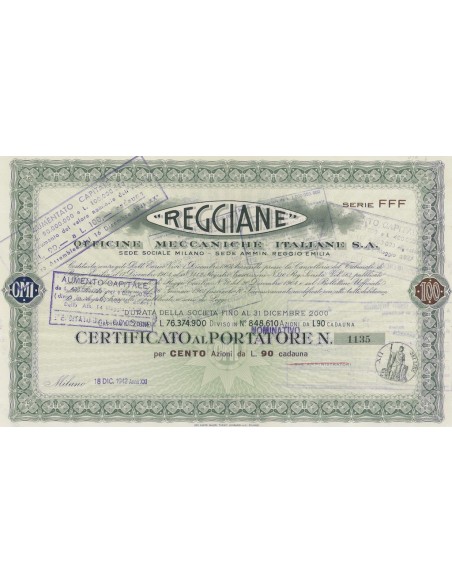 REGGIANE - 100 AZIONI MILANO 1945