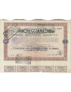 REGGIANE OFF. MECC.ITALIANE - 5 AZIONI MILANO 1942