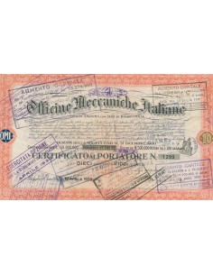 REGGIANE OFF. MECC.ITALIANE - 10 AZIONI REGGIO EMILIA 1926