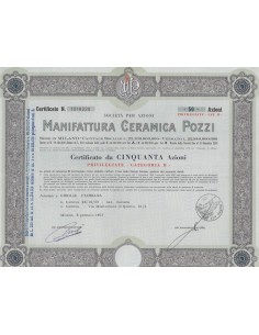 MANIFATTURA CERAMICA POZZI - 50 AZIONI MILANO 1973