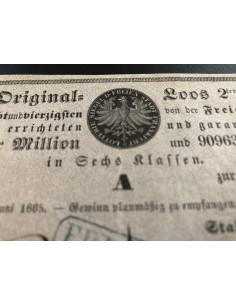 LOTTERIE SIEGEL DER FREIEN STADT FRANKFURT - SEIRE A - 1865 2