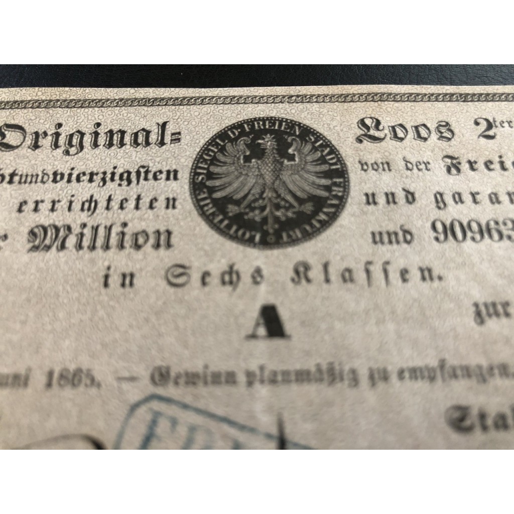 LOTTERIE SIEGEL DER FREIEN STADT FRANKFURT -...