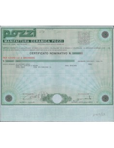 MANIFATTURA CERAMICA POZZI - 2 AZIONI MILANO 1970