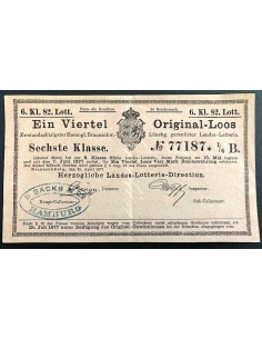 HERZOGLICHE LANDES LOTTERIE - 1877