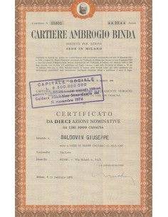CARTIERE AMBROGIO BINDA - 10 AZIONI MILANO 1976