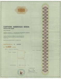 CARTIERE AMBROGIO BINDA - 1000 AZIONI MILANO 1981