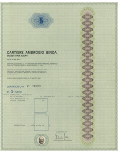 CARTIERE AMBROGIO BINDA - 5 AZIONI MILANO 1981