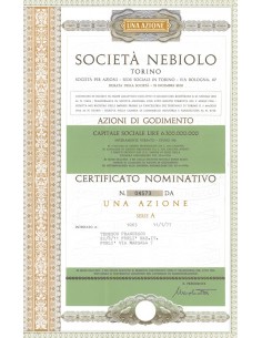 SOCIETA' NEBIOLO TORINO - UNA AZIONE TORINO 1977