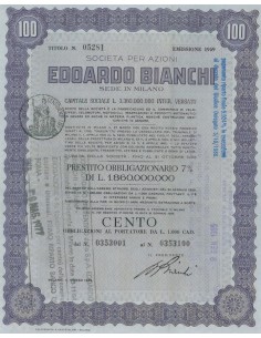 EDOARDO BIANCHI 100 OBBLIGAZIONI MILANO 1959