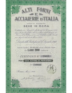 ALTI FORNI E ACCIAIERIE D' ITALIA - 1 AZIONE ROMA 1918