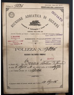 1914 - RIUNIONE ADRIATICA DI SICURTA' - POLIZZA INCENDIO...