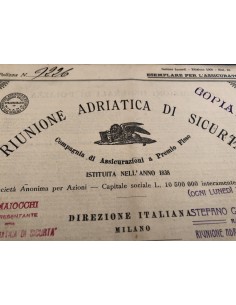 1914 - RIUNIONE ADRIATICA DI SICURTA' - POLIZZA INCENDIO... 2