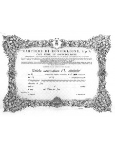 CARTIERE DI RONCIGLIONE S.p.A. 1 AZIONE RONCIGLIONE 1962