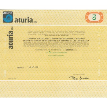 ATURIA 5 AZIONI MILANO 1986