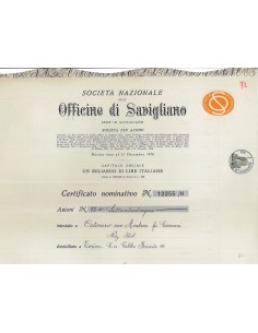 OFFICINE DI SAVIGLIANO - 75 AZIONI 1949