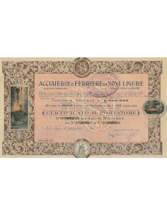 ACCIAIERIE E FERRIERE DI NOVI LIGURE - 5 AZIONI 1922