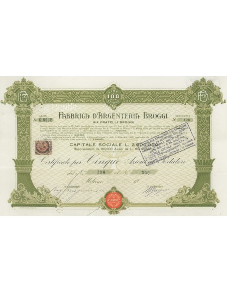 FABBRICA D`ARGENTERIA BROGGI 5 AZIONI