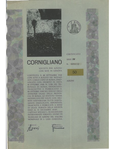 CORNIGLIANO - 50 AZIONI GENOVA 1959