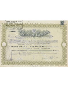 CARLO ERBA - 3 AZIONI MILANO 1958