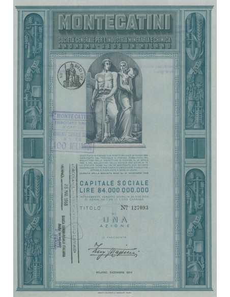 MONTECATINI - 1 AZIONE MILANO 1953