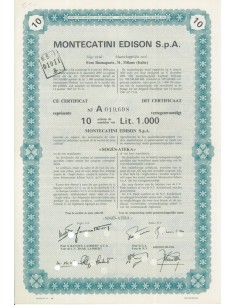 MONTECATINI EDISON S.P.A - 10 AZIONI MILANO 1967
