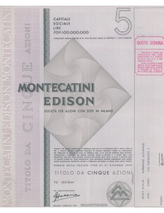 MONTECATINI EDISON 5 AZIONI MILANO 1967