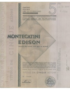 MONTECATINI EDISON 5 AZIONI MILANO 1982