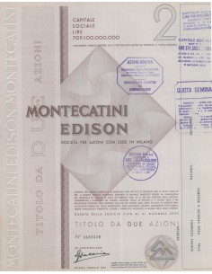 MONTECATINI EDISON 2 AZIONI MILANO 1967