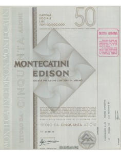 MONTECATINI - EDISON UNA AZIONE MILANO 1967