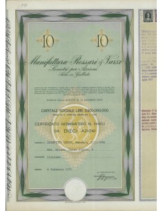 MANIFATTURA ROSSARI E VARZI - 10 AZIONI GALLIATE 1971