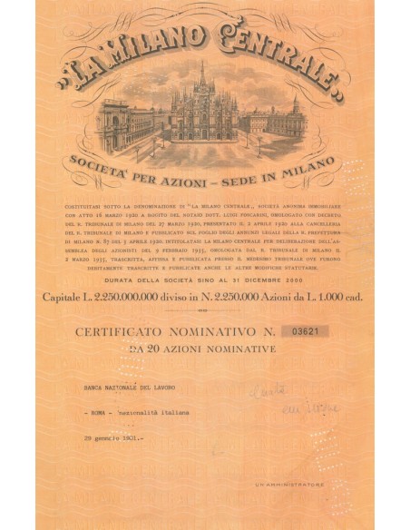 LA MILANO CENTRALE - 20 AZIONI - MILANO 1981