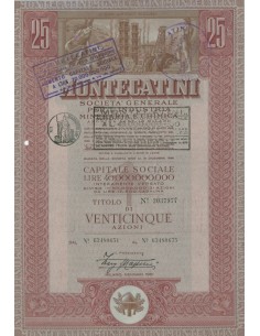 MONTECATINI - CAP.SOC. 40.000.000.000 25 AZIONI MILANO 1951