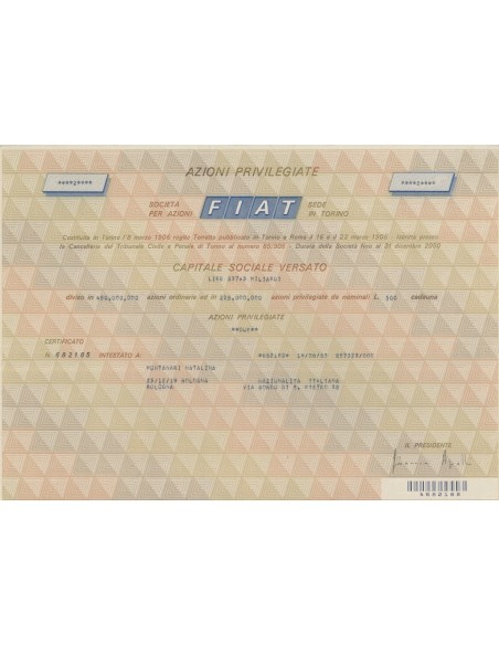 FIAT - AZIONI PRIVILEGIATE TORINO 1983