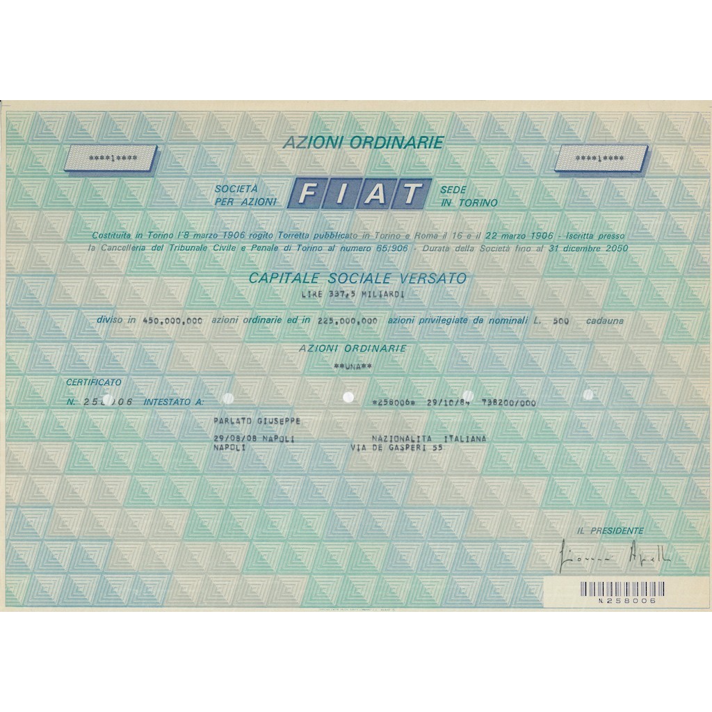 FIAT - 1 AZIONE TORINO 1996